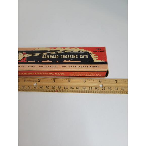 Vintage Toy Village Railroad Crossing Gate Model Train Toy Cars Railroad Station - Picture 7 of 7